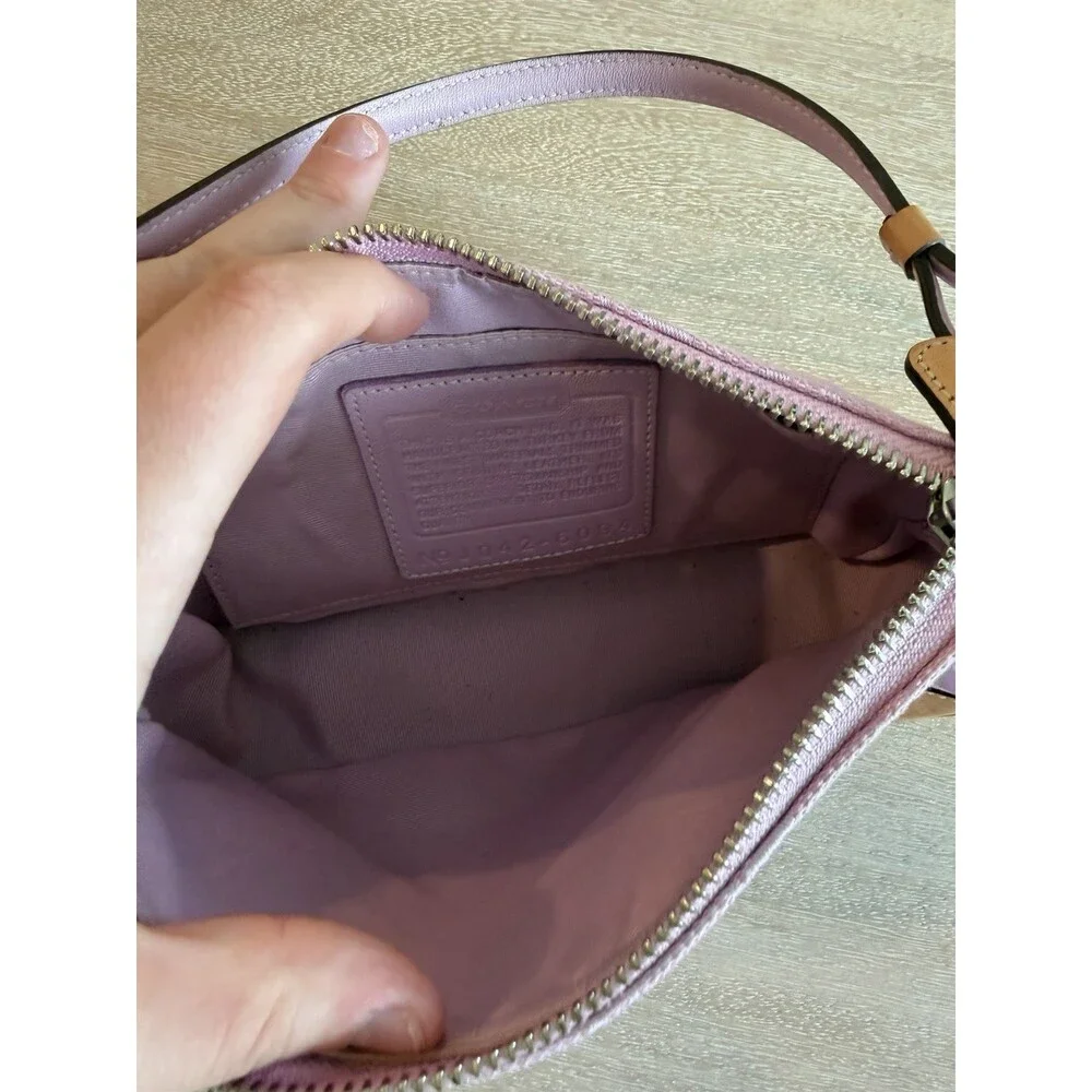 Coach Y2K Vintage 6094 Baby Pink Signature Demi Shoulder Bag Pouchette Leather